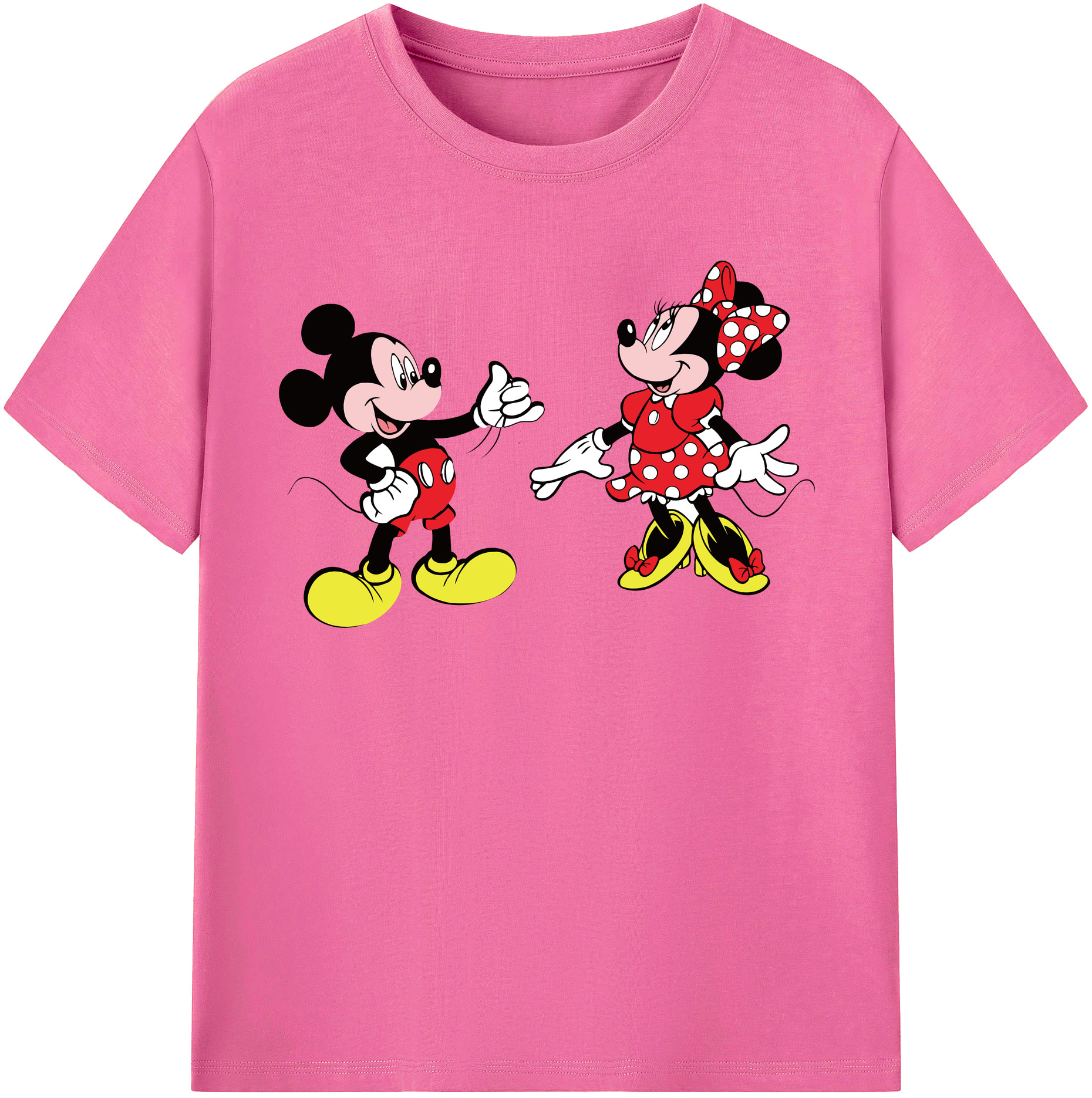 （画像用） ミッキーマウス Mickey Mouse レディースカジュアルプリントTシャツ（綿100％）